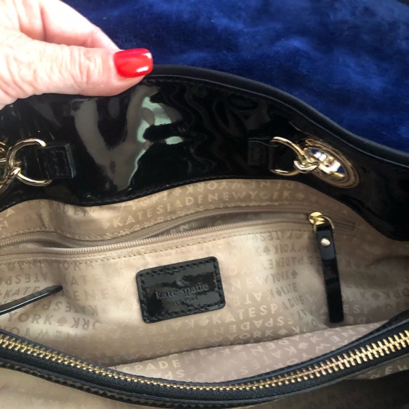 Kate Spade New York Gold Coast Maryane -Black Microfiber - Patent Handles/Trim - Picture 13 of 13
